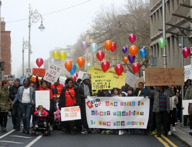 End Direct Provison Protest. Pictured