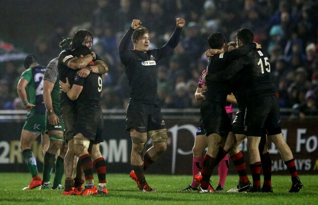 Edinburgh celebrate at the final whistle