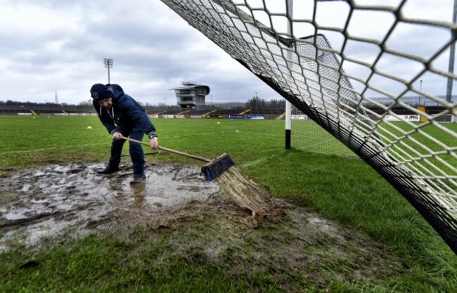 Paul Turbett tries to clear the goalmouth