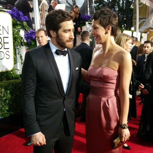 Jake and Maggie Gyllenhaal #GoldenGlobes #RedCarpet