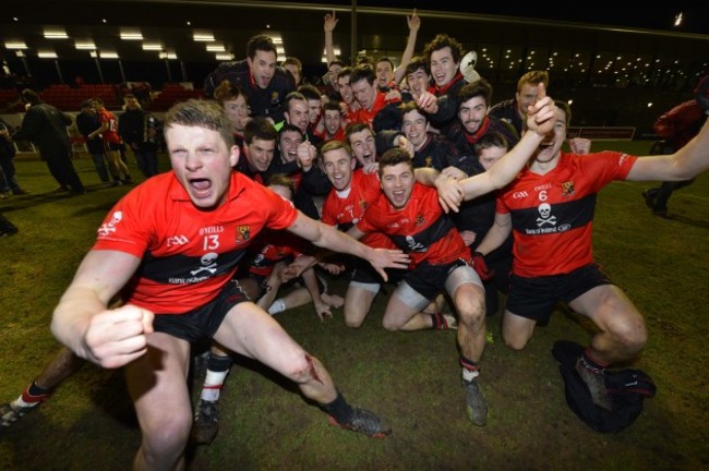 The UCC team celebrate winning