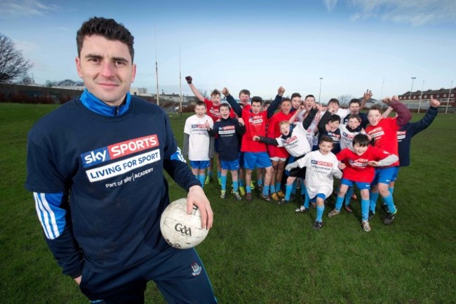 Bernard Brogan coaches students from St Kevin College