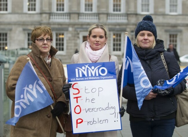 Nurses Protest. Pictured Nurses (LtoR)