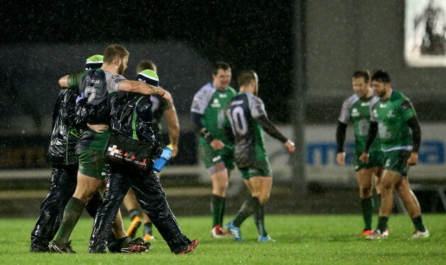 Jack Dinneen leaves the field injured