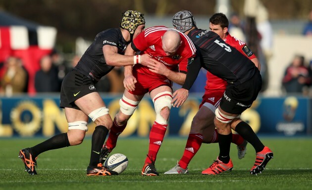 Kelly Brown and Alistair Hargreaves tackle Paul O'Connell