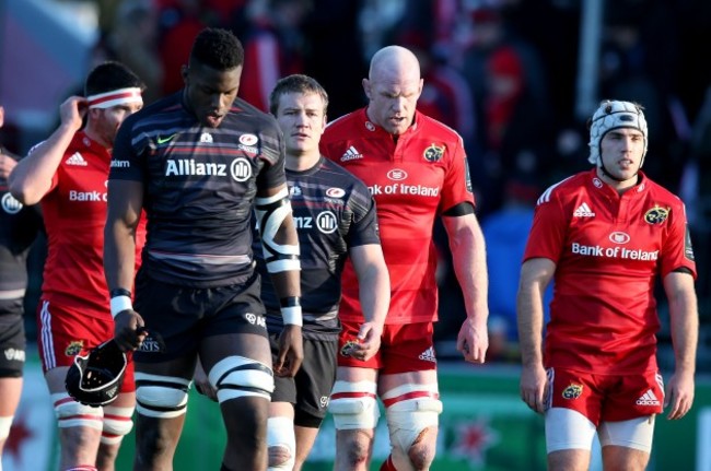 Paul O'Connell and Duncan Williams dejected after the game