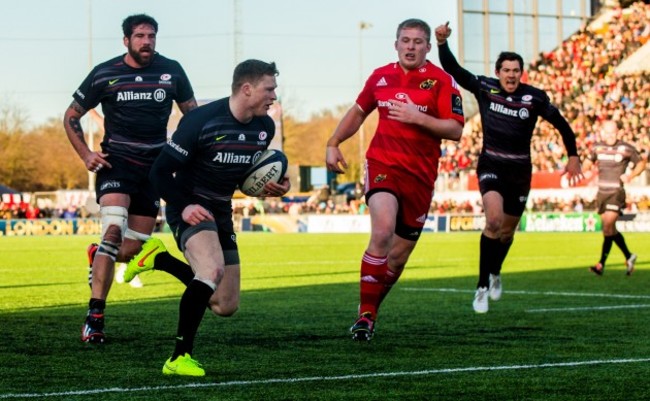 Chris Ashton crosses the line to score his side's third try