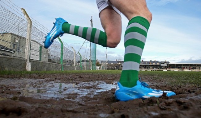 The Limerick team make their way out for the start of the game