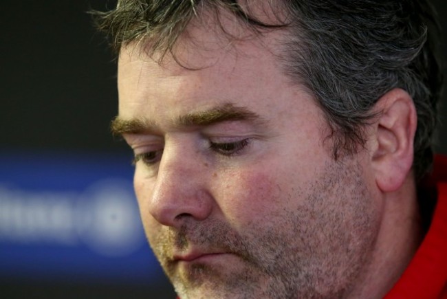 Anthony Foley dejected after the game during the press conference