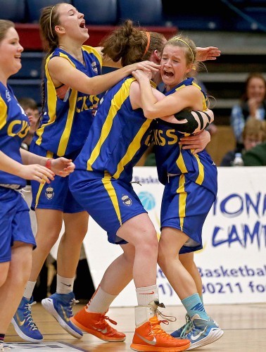 The Christ King Cork team celebrate at the final buzzer