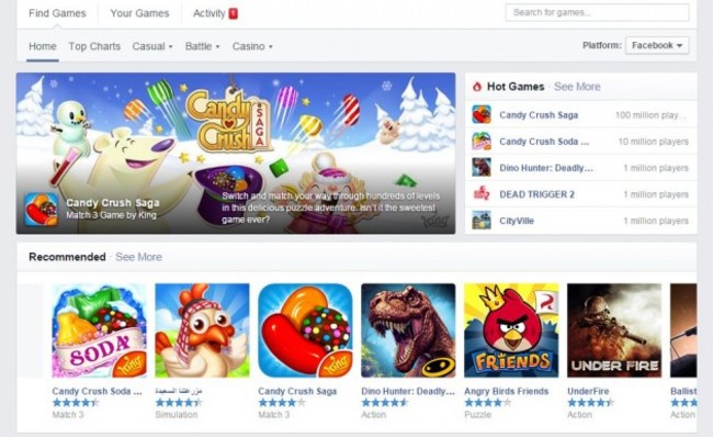 Facebook Games store