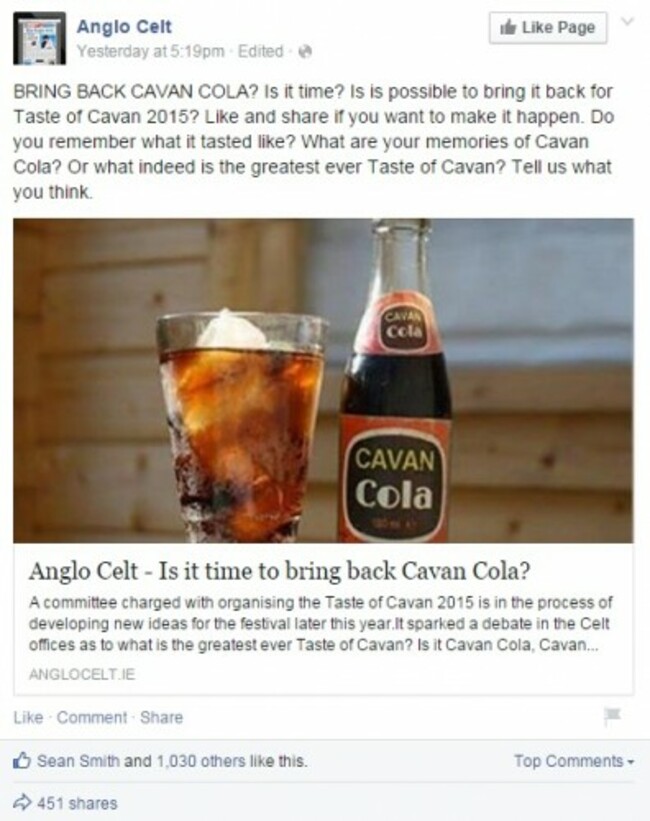 cavan cola anglo celt fb