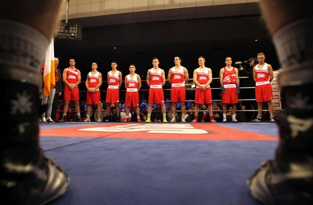 General view of the Red corner competitors