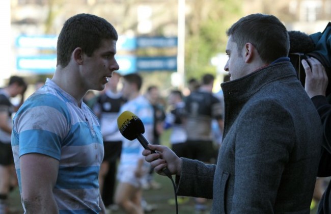 Nick Timoney is interviewed