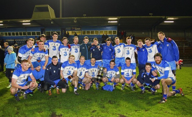 The Waterford team celebrates with the McGrath cup
