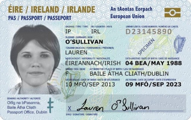 Passport Card front