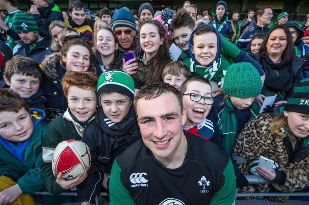 Tommy O'Donnell with Ireland supporters