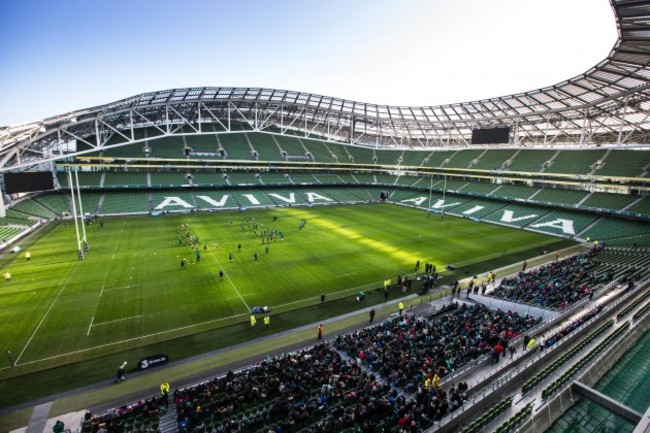 Ireland team training in the Aviva