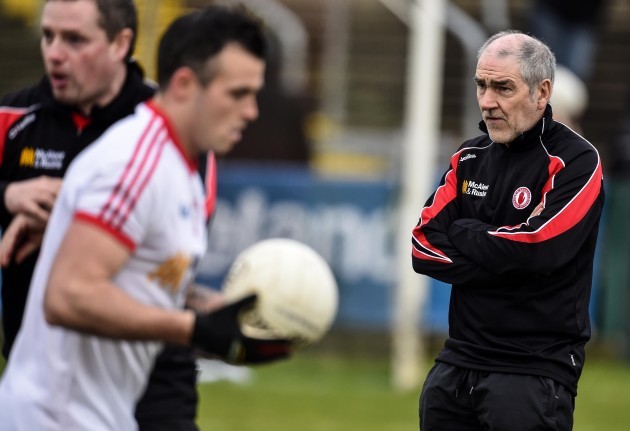 Mickey Harte watches Cathal McCarron