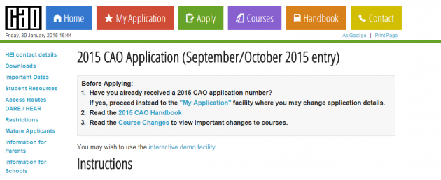 Cao Application Form 2015 Pdf, Cao, Cao Application Form 2015 Pdf