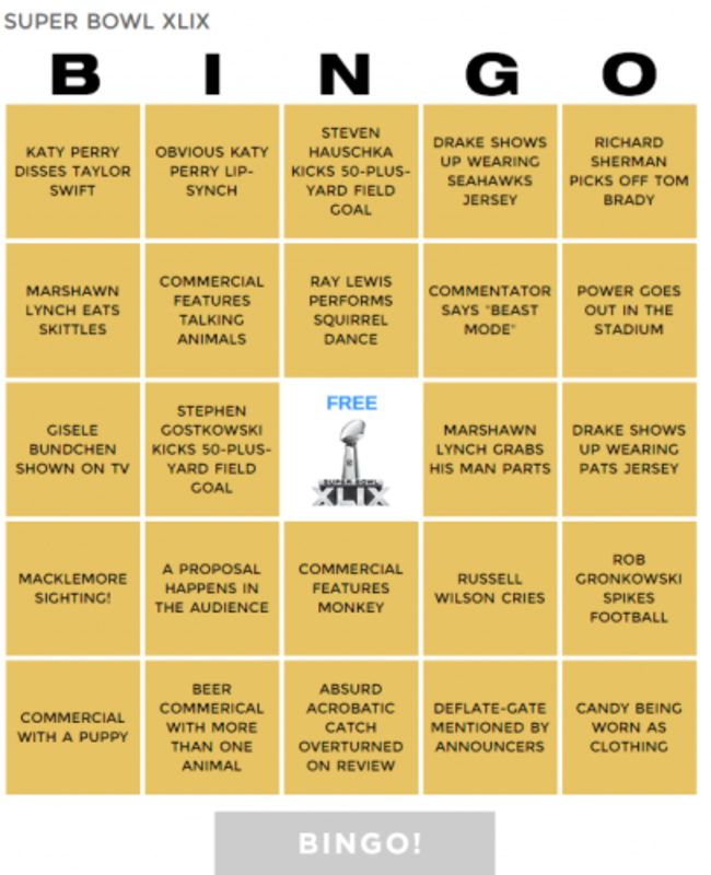 Super Bowl Bingo