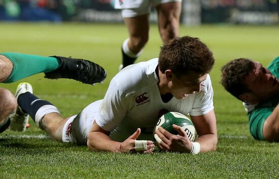 Henry Slade scores a try