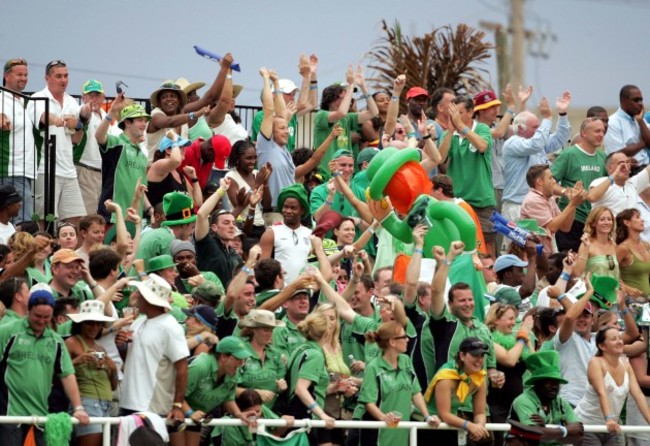 Fans enjoying Saint Patricks Day and supporting Ireland in Sabina Park 17/3/2007