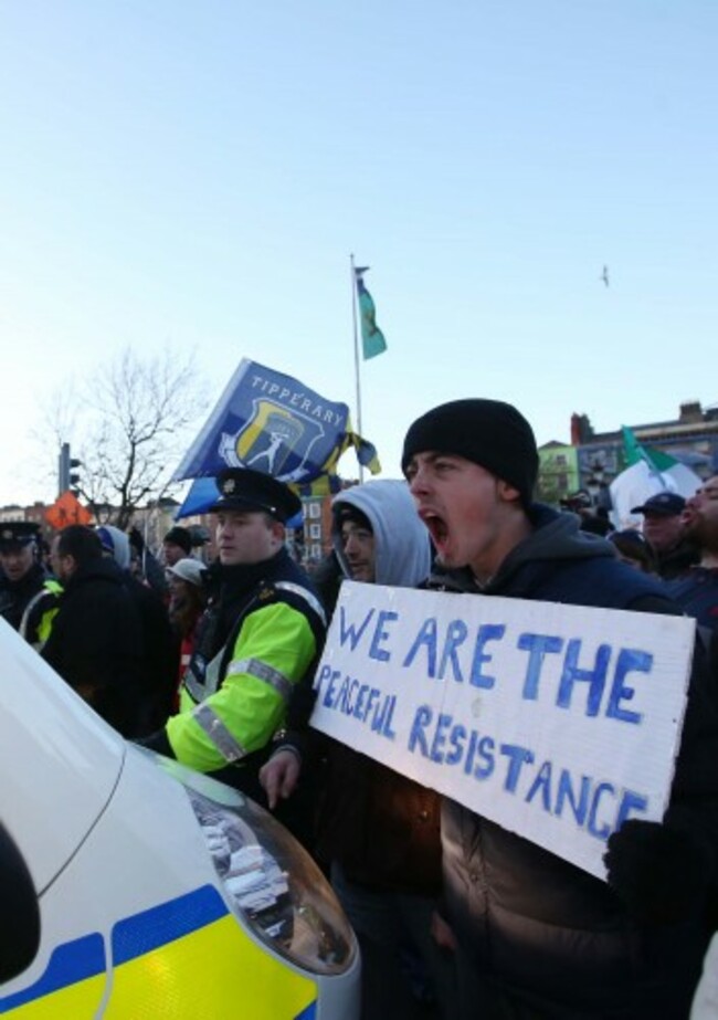 Water Protest. Pictured water protests