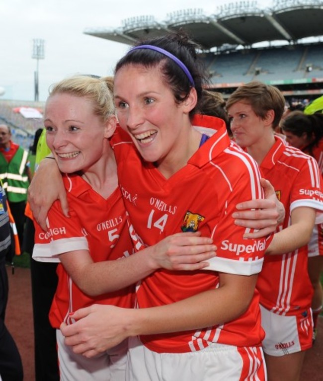 Vera Foley and Grace Kearney celebrate