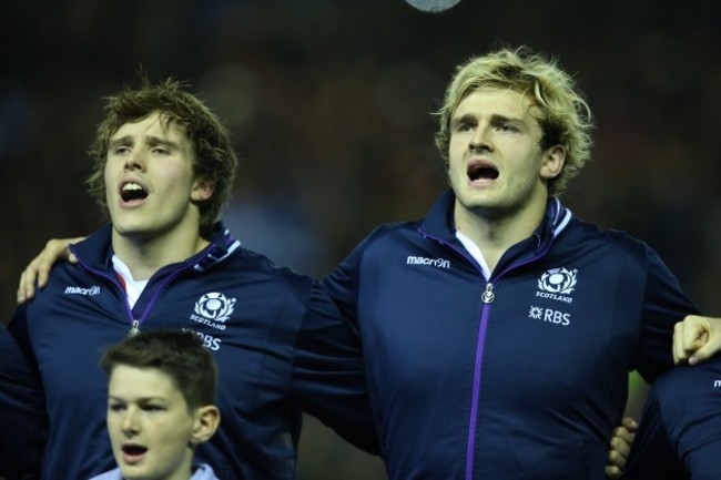 Scotland&Otilde;s Jonny Gray and Richie Gray 15/11//2014