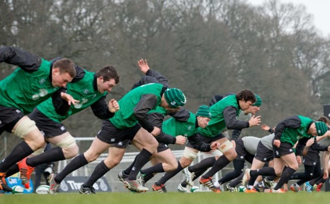 Ireland players during training