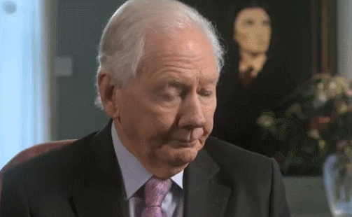 Richard Branson had to write Gay Byrne's name on his hand to