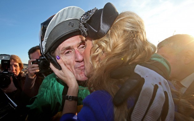 Tony McCoy with his wife Chanelle after winning