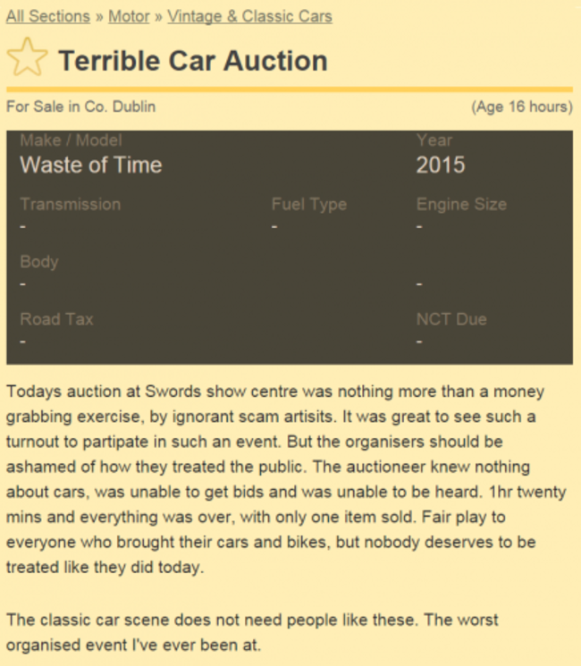terrible car auction