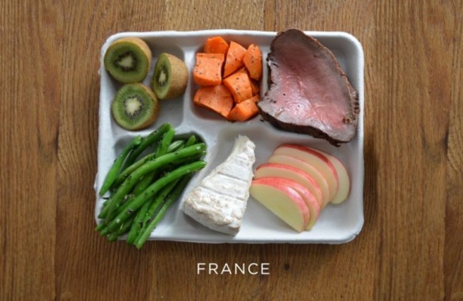 france-steak-carrots-green-beans-cheese-fresh-fruit