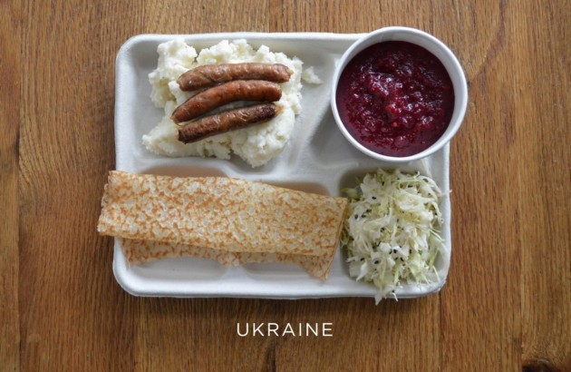 ukraine-mashed-potatoes-with-sausage-borscht-cabbage-syrniki-dessert-pancake