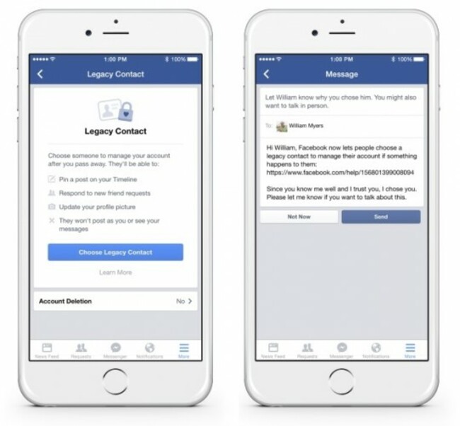 Facebook legacy contact