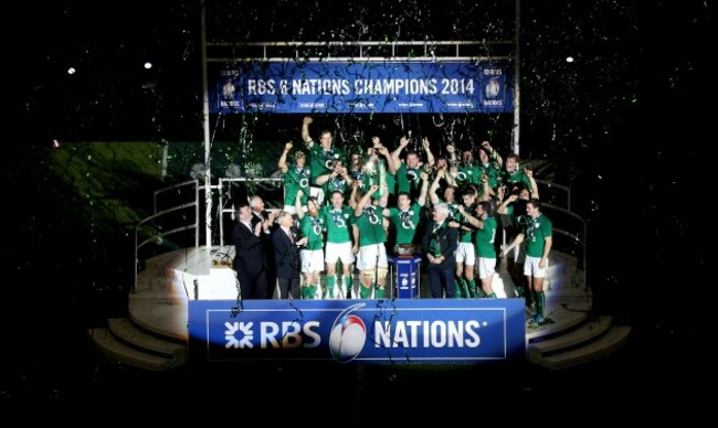 Paul O'Connell lifts the trophy