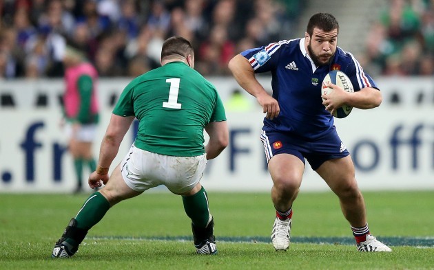 Cian Healy with Rabah Slimani