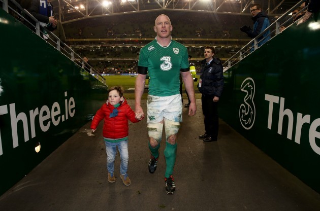 Paul O'Connell and his son Paddy after the game
