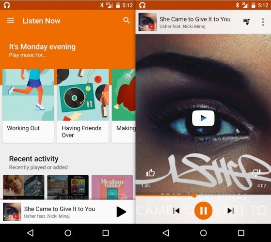 Songza Google Play Music 2