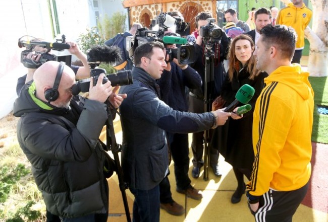 Robbe Keane speaking to the media