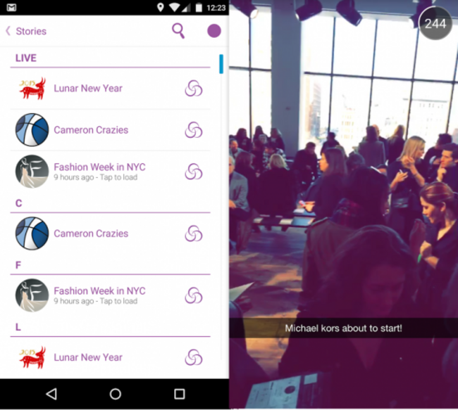 Snapchat Our Stories