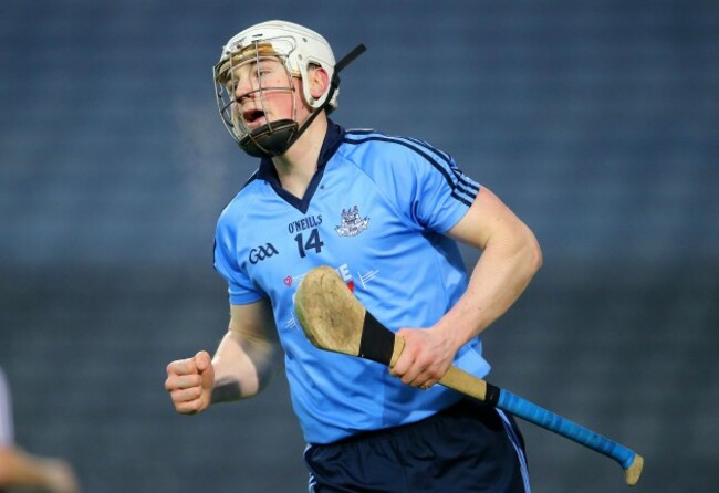Liam Rushe celebrates after scoring a goal