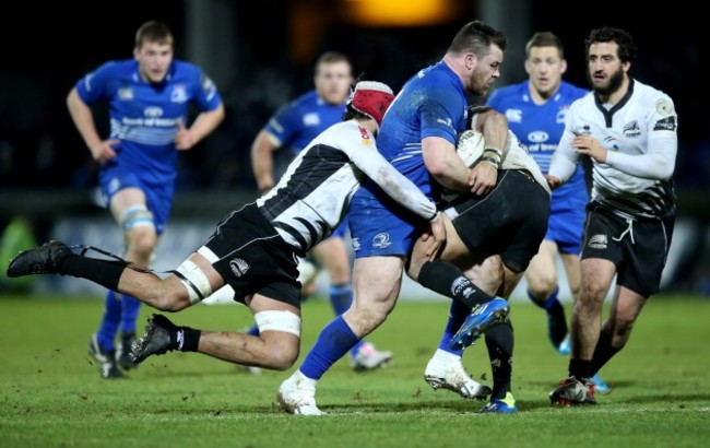 Ruben Ricciolia and Dion Berryman tackle Cian Healy