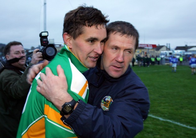 Maurice Fitzgerald is congratulated by Jack O'Connor after the game