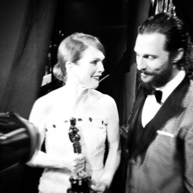 Backstage after her win #oscars
