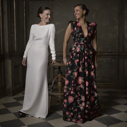 Vanity Fair on Instagram: Smiling swans! Here's Natalie Portman and Rashida Jones in @markseliger's #vfoscarparty portrait studio!