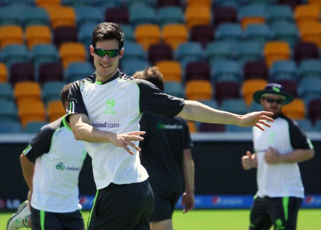 George Dockrell warms up