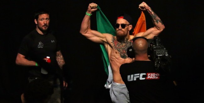 Conor McGregor and his coach John Kavanagh 18/7/2014